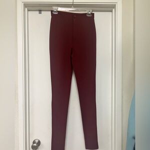 Asos Womens Size 4 Dark Red Ponte High-Waisted Stretch Jeggings